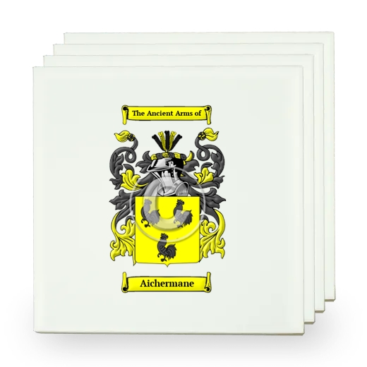 Aichermane Set of Four Small Tiles with Coat of Arms