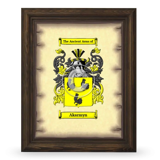 Akarmyn Coat of Arms Framed - Brown