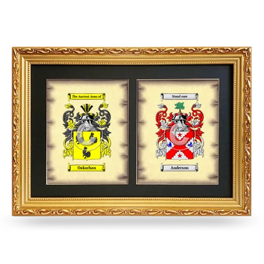 Double Coat of Arms Framed - Gold