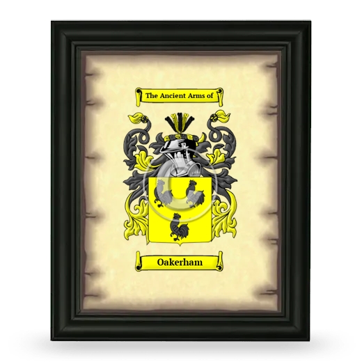 Oakerham Coat of Arms Framed - Black