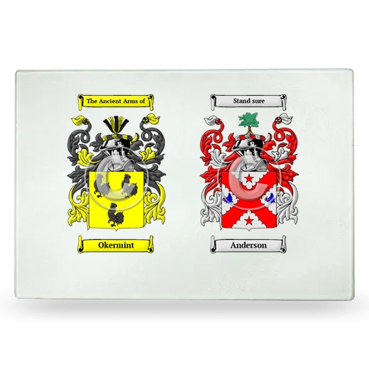 Double Coat of Arms Glass Cutting Board