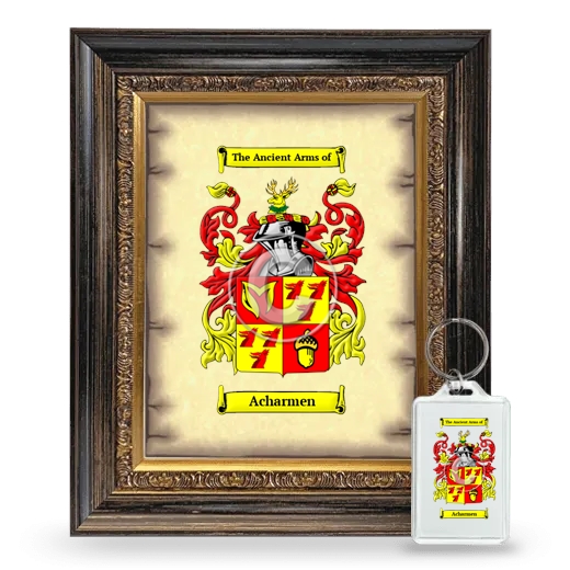 Acharmen Framed Coat of Arms and Keychain - Heirloom