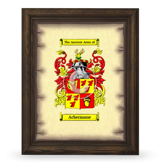 Achermane Coat of Arms Framed - Brown