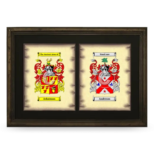 Double Coat of Arms Framed - Brown