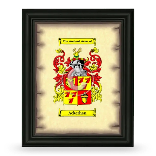 Ackerhan Coat of Arms Framed - Black