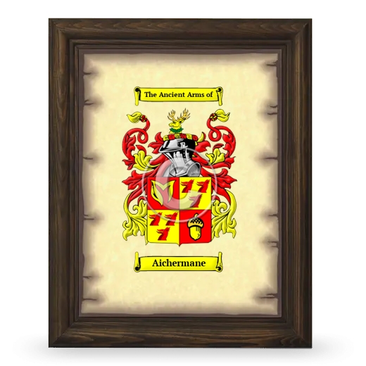 Aichermane Coat of Arms Framed - Brown