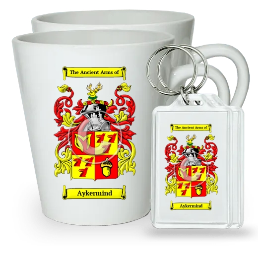 Aykermind Pair of Latte Mugs and Pair of Keychains