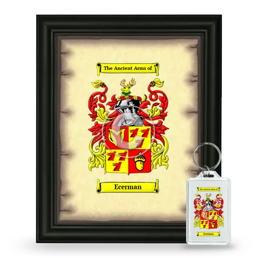 Ecerman Framed Coat of Arms and Keychain - Black