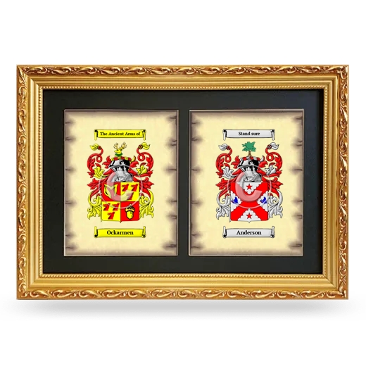 Double Coat of Arms Framed - Gold