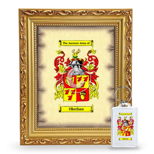 Okerhan Framed Coat of Arms and Keychain - Gold