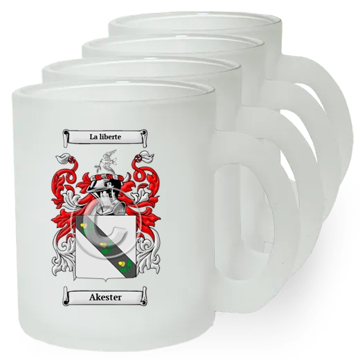 Akester Set of 4 Frosted Glass Mugs