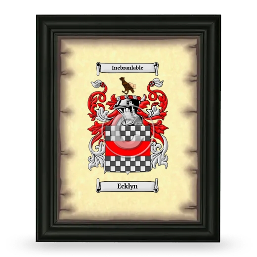 Ecklyn Coat of Arms Framed - Black