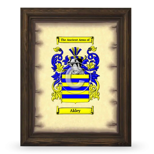 Akley Coat of Arms Framed - Brown