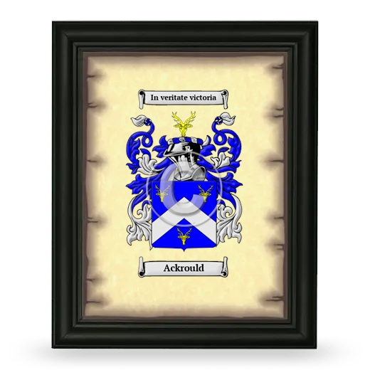 Ackrould Coat of Arms Framed - Black