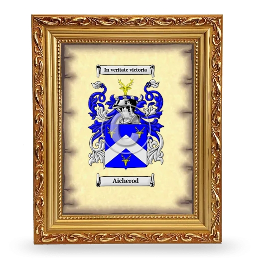 Aicherod Coat of Arms Framed - Gold