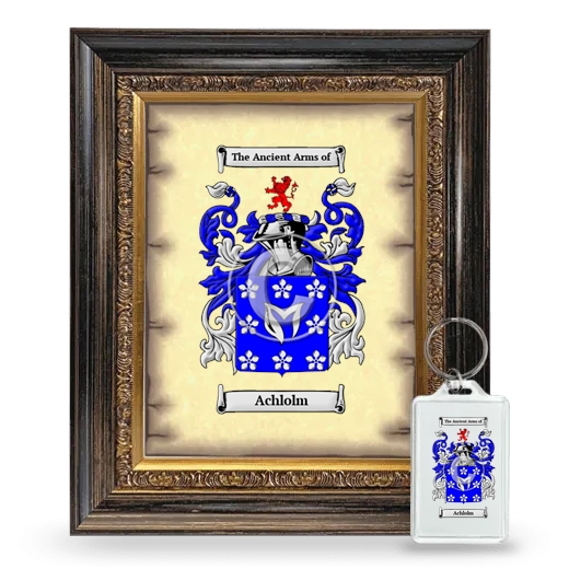 Achlolm Framed Coat of Arms and Keychain - Heirloom