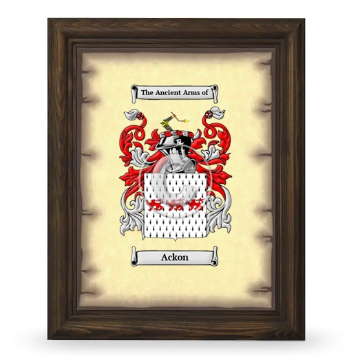 Ackon Coat of Arms Framed - Brown