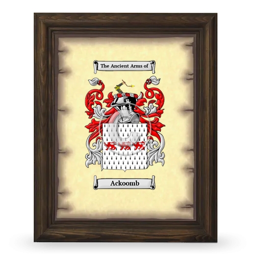 Ackoomb Coat of Arms Framed - Brown