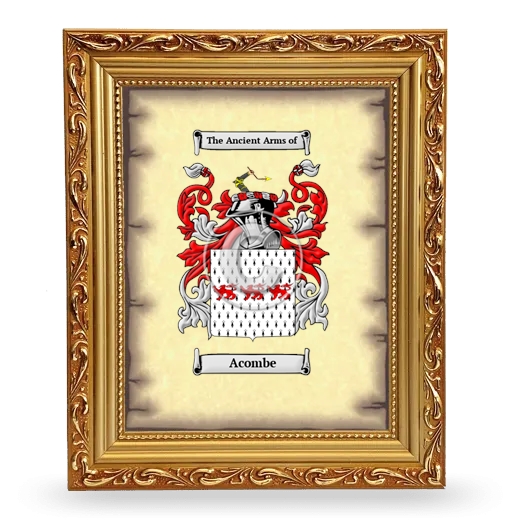 Acombe Coat of Arms Framed - Gold
