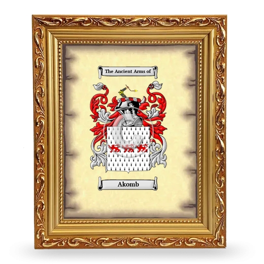 Akomb Coat of Arms Framed - Gold