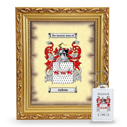 Aykom Framed Coat of Arms and Keychain - Gold