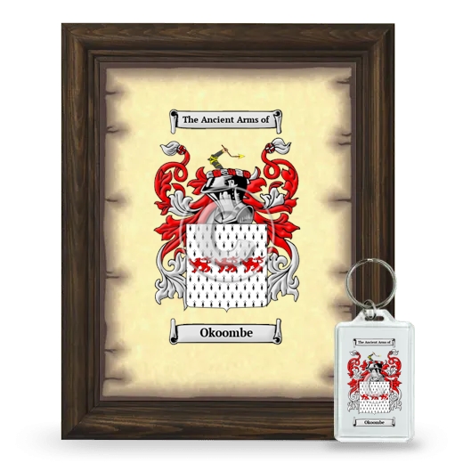 Okoombe Framed Coat of Arms and Keychain - Brown