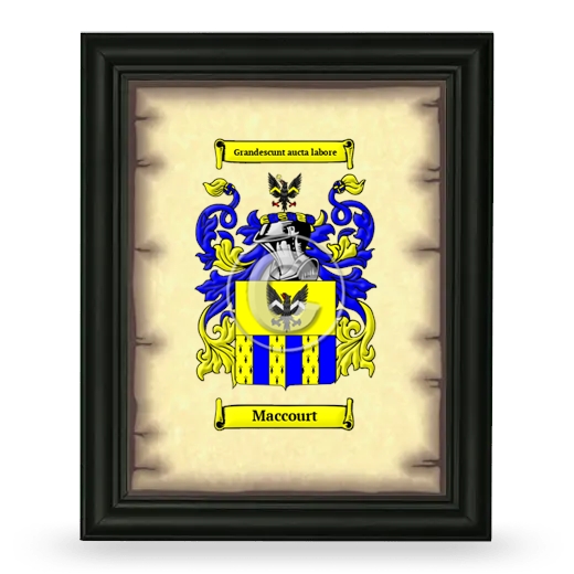 Maccourt Coat of Arms Framed - Black