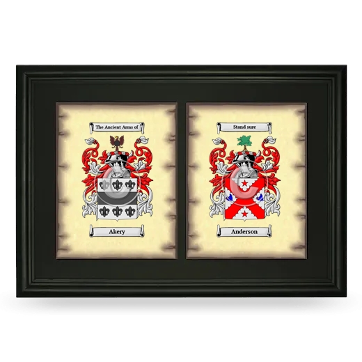 Double Coat of Arms Framed - Black