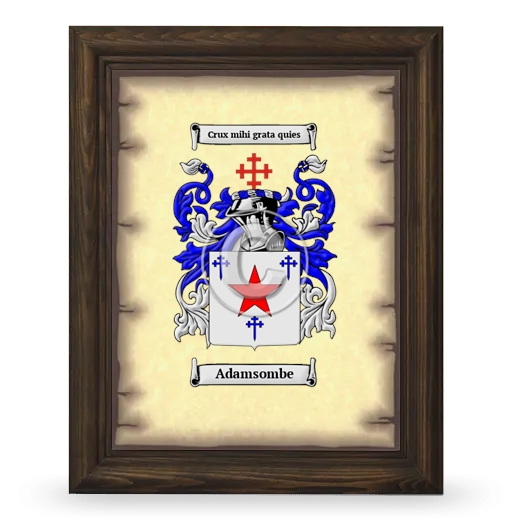 Adamsombe Coat of Arms Framed - Brown