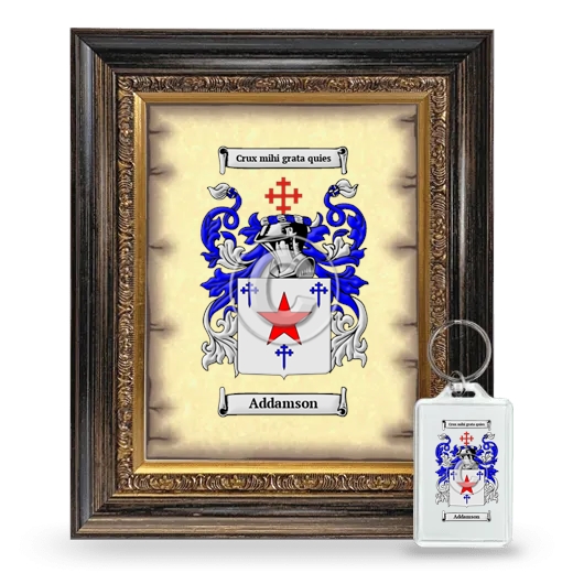 Addamson Framed Coat of Arms and Keychain - Heirloom