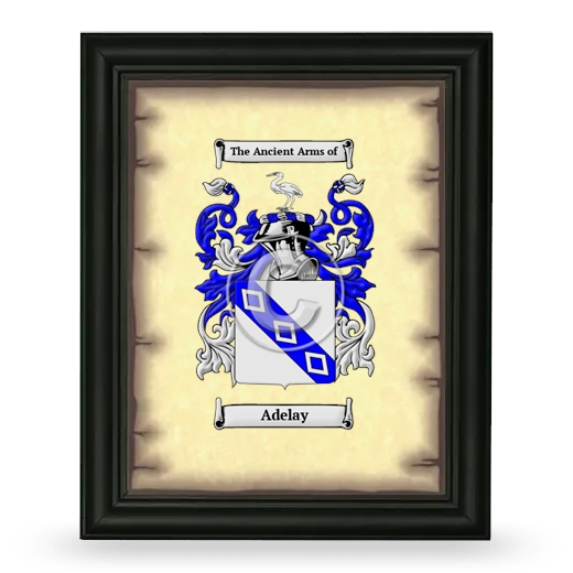 Adelay Coat of Arms Framed - Black