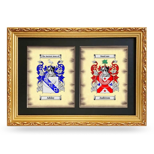 Double Coat of Arms Framed - Gold