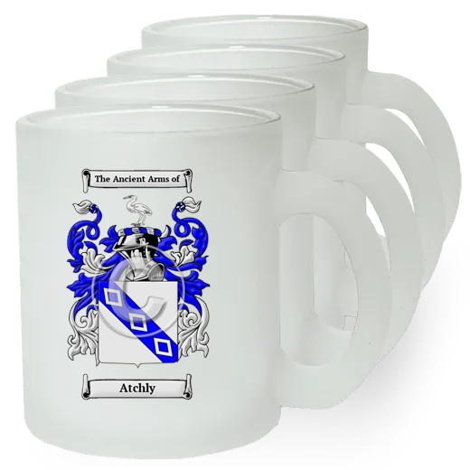 Atchly Set of 4 Frosted Glass Mugs