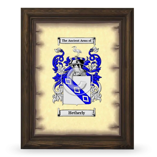 Hetherly Coat of Arms Framed - Brown