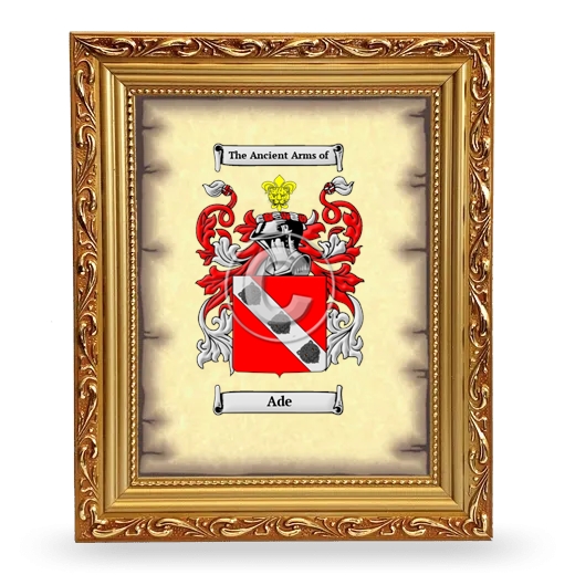 Ade Coat of Arms Framed - Gold