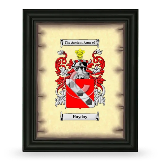 Hayday Coat of Arms Framed - Black