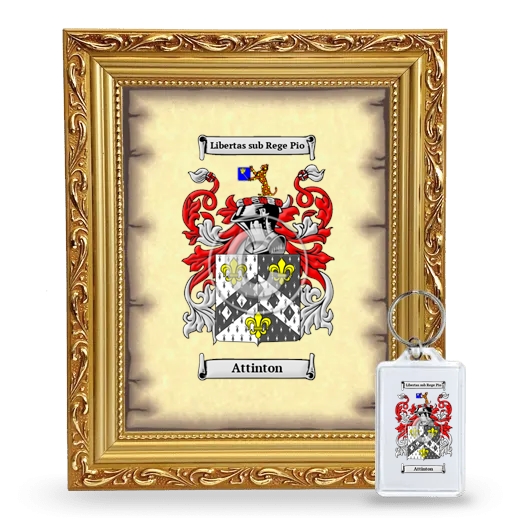 Attinton Framed Coat of Arms and Keychain - Gold