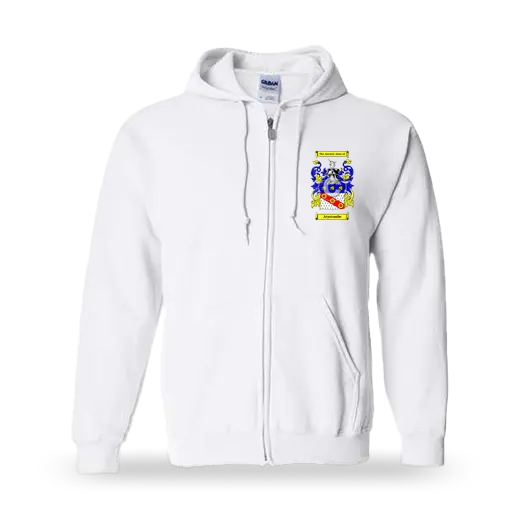 Atystombe Unisex Coat of Arms Zip Sweatshirt - White