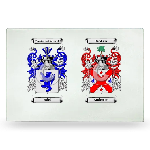 Double Coat of Arms Glass Cutting Board