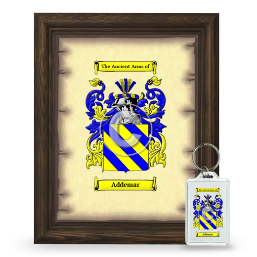 Addemar Framed Coat of Arms and Keychain - Brown