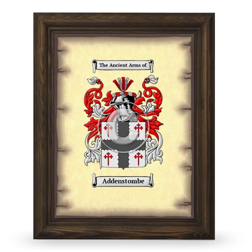 Addenstombe Coat of Arms Framed - Brown