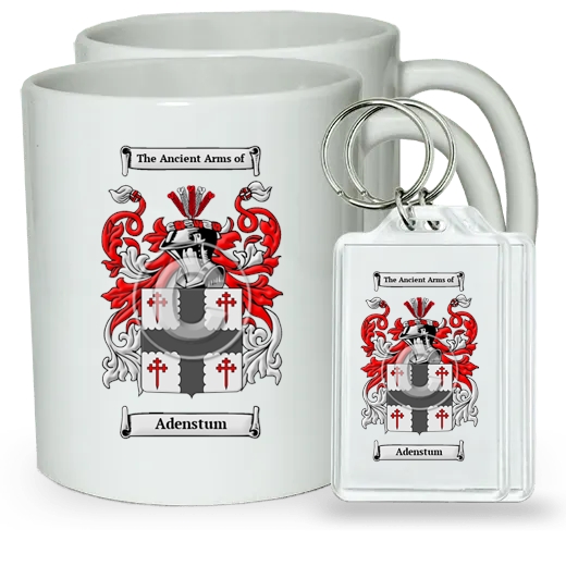 Adenstum Pair of Coffee Mugs and Pair of Keychains