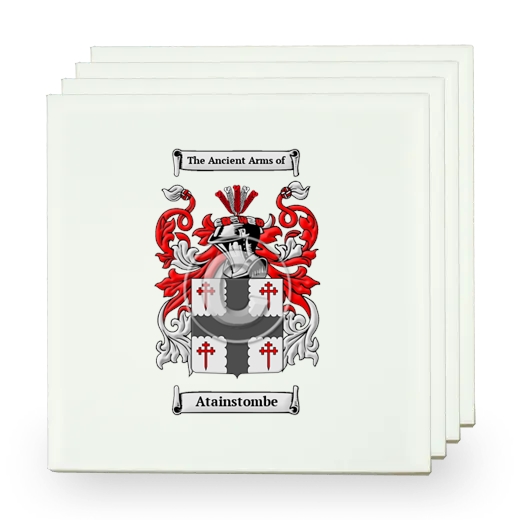 Atainstombe Set of Four Small Tiles with Coat of Arms