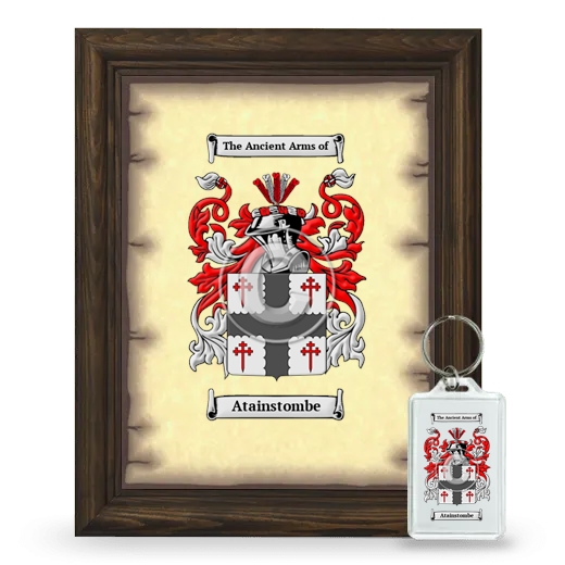 Atainstombe Framed Coat of Arms and Keychain - Brown