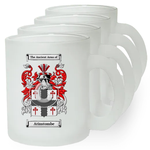 Atinstombe Set of 4 Frosted Glass Mugs