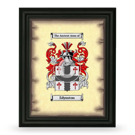 Edynston Coat of Arms Framed - Black