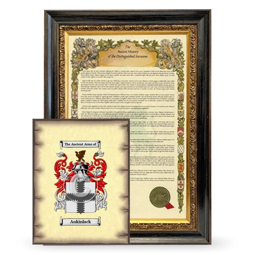 Aukinlack Framed History and Coat of Arms Print - Heirloom