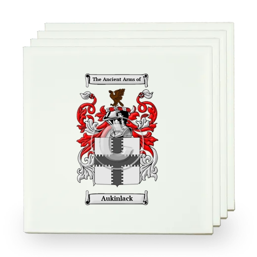 Aukinlack Set of Four Small Tiles with Coat of Arms