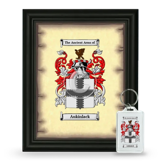 Aukinlack Framed Coat of Arms and Keychain - Black