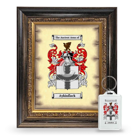 Aykinflack Framed Coat of Arms and Keychain - Heirloom